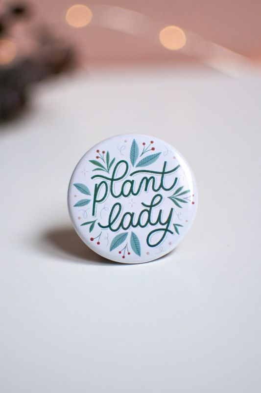 Placka s motivem rostlin Plant lady, ⌀ 37 mm
