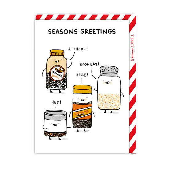 Vtipné vánoční přáníčko Seasons Greetings