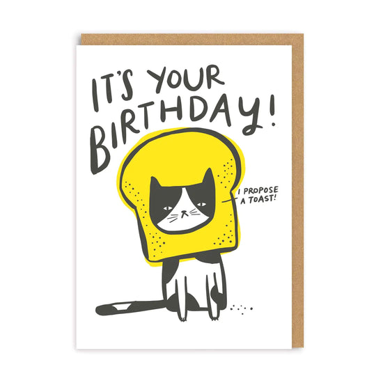 Vtipné narozeninové přání s kočkou I Propose A Toast, A6