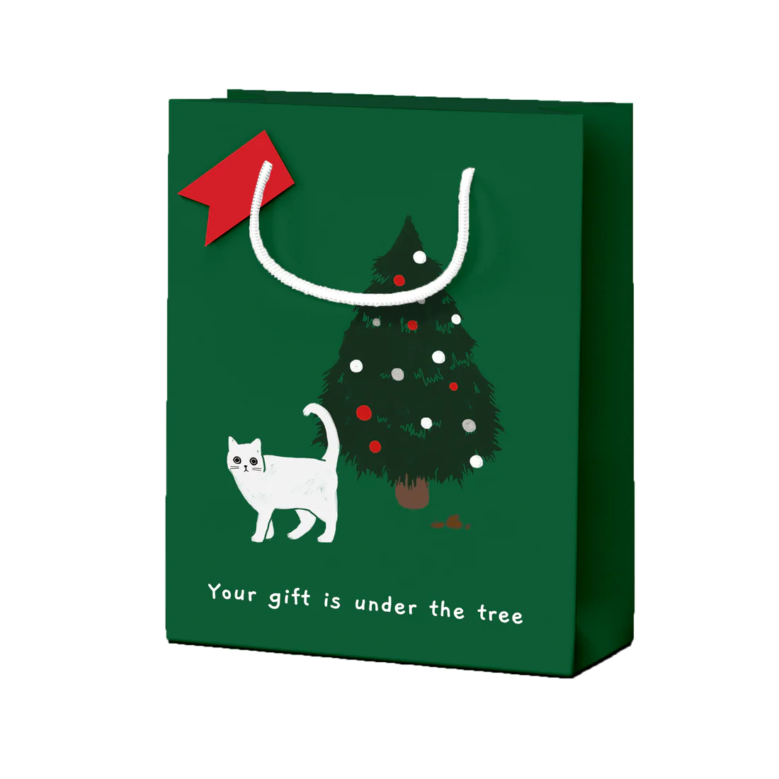 Vtipná dárková vánoční taška s kočkou