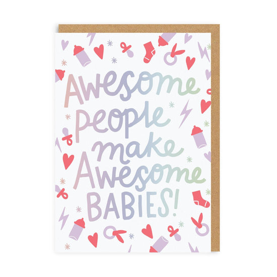 Přání k narození miminka Awesome People Make Awesome Babies, A6